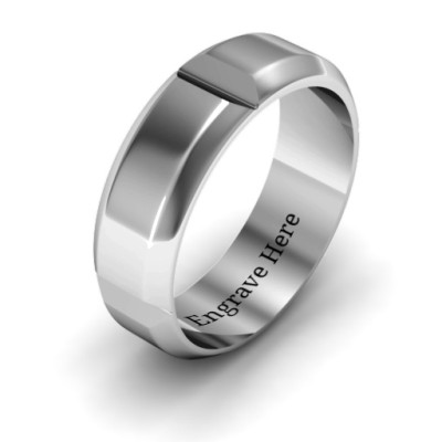 Hercules Quad Bevelled and Grooved Men s Ring - Custom Jewellery By All Uniqueness