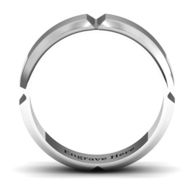 Hercules Quad Bevelled and Grooved Men s Ring - Custom Jewellery By All Uniqueness