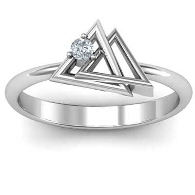 Interlocked Triangle Geometric Ring - Custom Jewellery By All Uniqueness