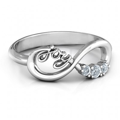 Joy Infinity Ring with 3 Stones - Custom Jewellery By All Uniqueness