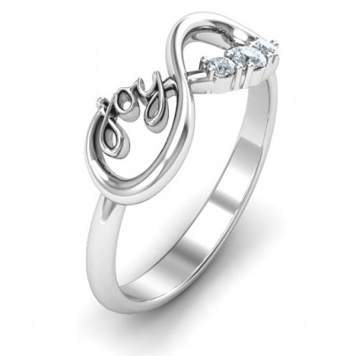 Joy Infinity Ring with 3 Stones - Custom Jewellery By All Uniqueness