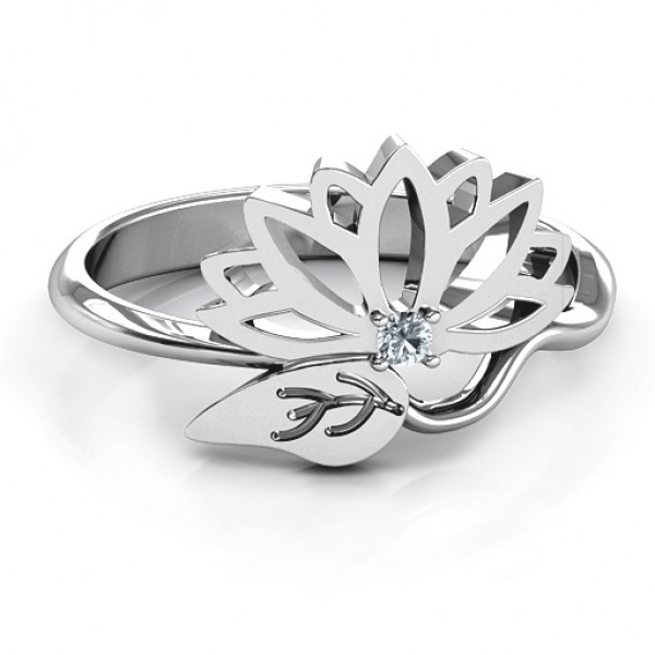 Leaves and Lotus Wrap Ring - Custom Jewellery By All Uniqueness
