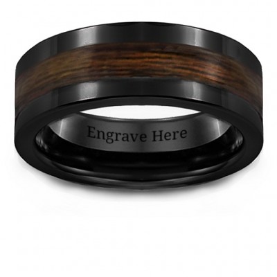 Men s Ceramic Ring With Wooden Inlay - Custom Jewellery By All Uniqueness