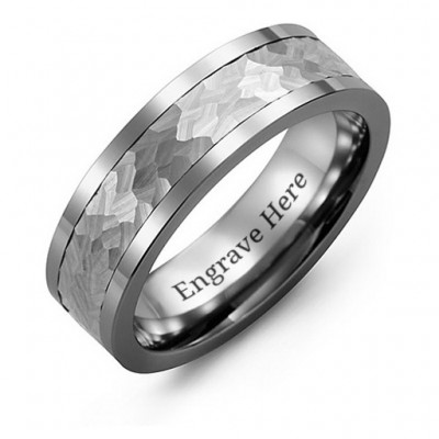 Men s Hammered Tungsten Band Ring - Custom Jewellery By All Uniqueness