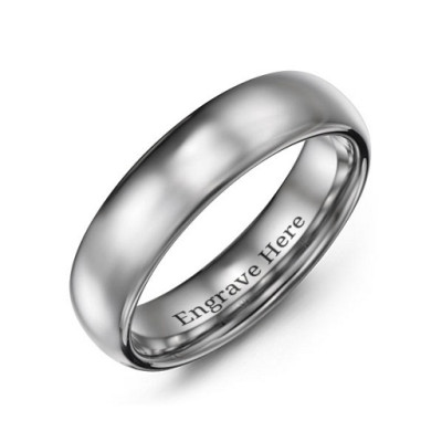 Men s Polished Tungsten Dome 6mm Ring - Custom Jewellery By All Uniqueness