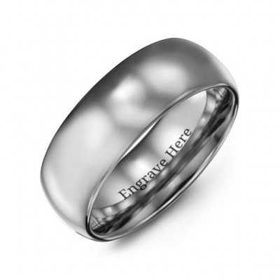 Men s Polished Tungsten Dome 8mm Ring - Custom Jewellery By All Uniqueness