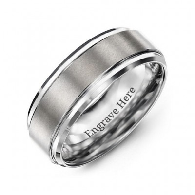Men s Tungsten Brushed Centre Ring - Custom Jewellery By All Uniqueness