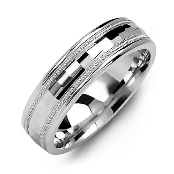 Milgrain Men s Ring with Baguette-Cut Centre - Custom Jewellery By All Uniqueness