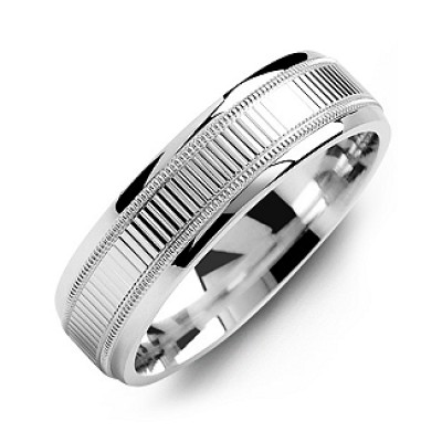 Ridged Men s Ring with Milgrain Edges - Custom Jewellery By All Uniqueness