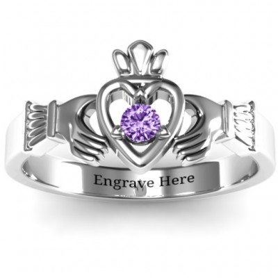 Round Stone Claddagh Ring - Custom Jewellery By All Uniqueness