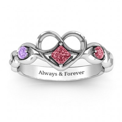 Shimmering Infinity Princess Stone Heart Ring - Custom Jewellery By All Uniqueness