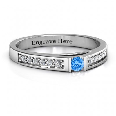 Solitaire Bridge Ring with Shoulder Accents - Custom Jewellery By All Uniqueness