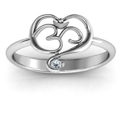 Spiritual Heart Om Ring - Custom Jewellery By All Uniqueness