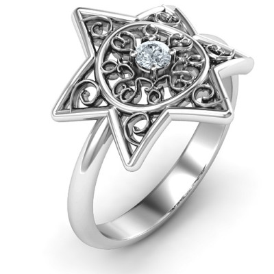 Star of David with Filigree Ring - Custom Jewellery By All Uniqueness