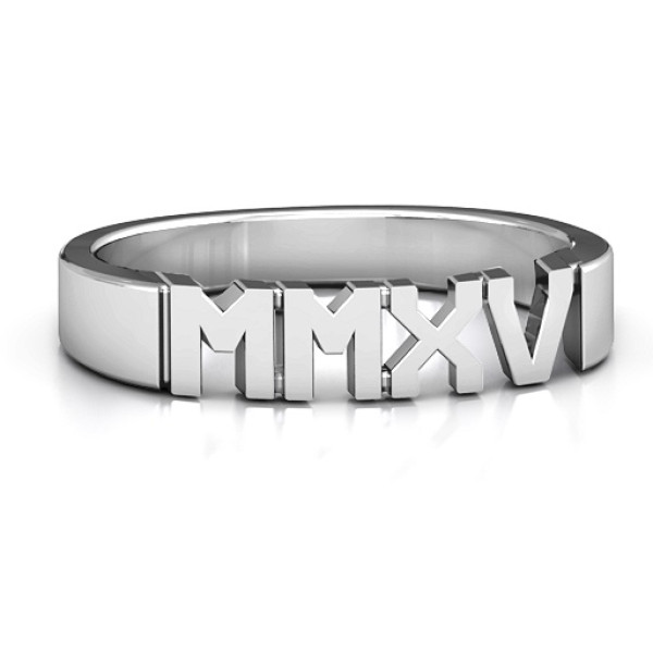 Silver Roman Numeral Graduation Ring - Custom Jewellery By All Uniqueness