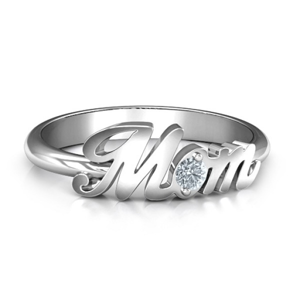 Silver All About Mom Birthstone Ring - Custom Jewellery By All Uniqueness