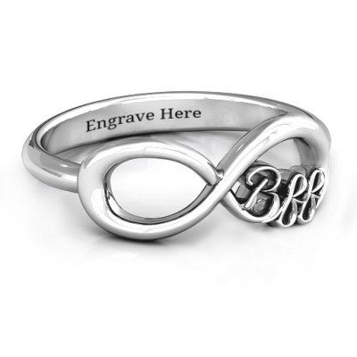 Silver BFF Friendship Infinity Ring - Custom Jewellery By All Uniqueness