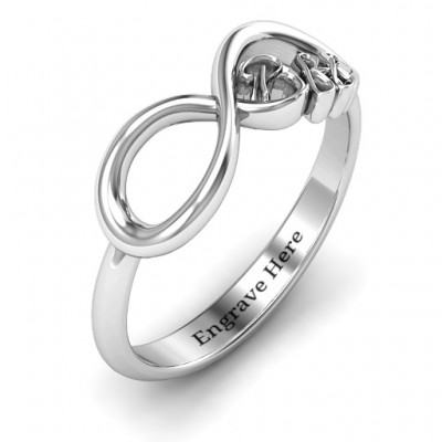 Silver BFF Friendship Infinity Ring - Custom Jewellery By All Uniqueness