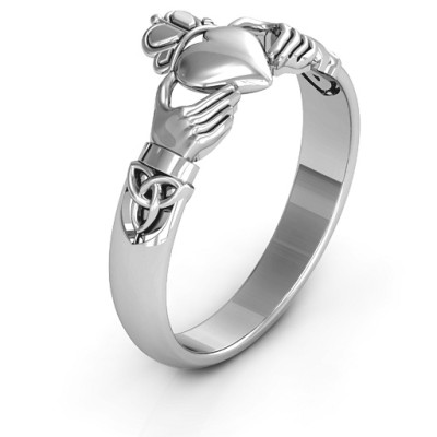 Silver Celtic Knotted Claddagh Ring - Custom Jewellery By All Uniqueness