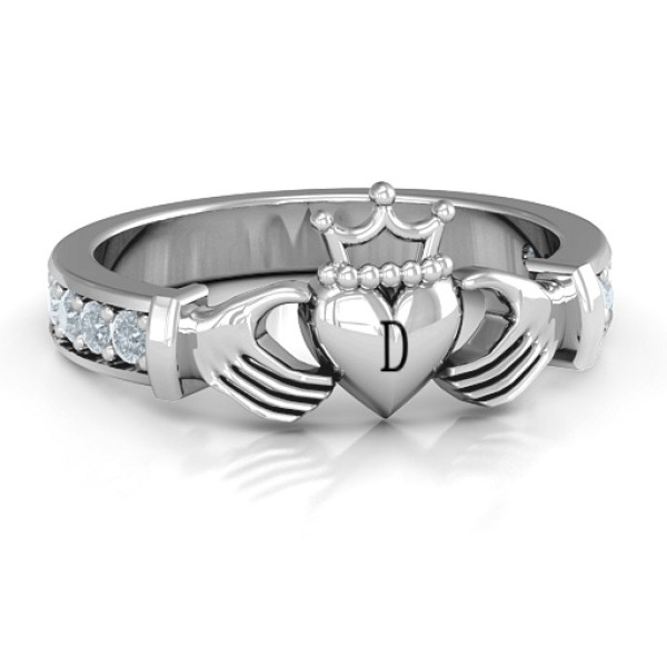 Silver Classic Claddagh Ring with Accents - Custom Jewellery By All Uniqueness