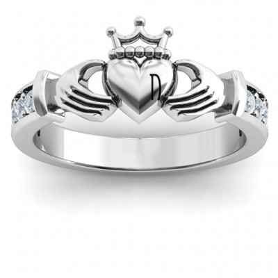 Silver Classic Claddagh Ring with Accents - Custom Jewellery By All Uniqueness
