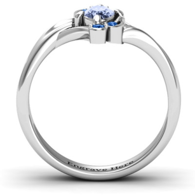 Silver Fancy Oval Asymmetrical Ring - Custom Jewellery By All Uniqueness