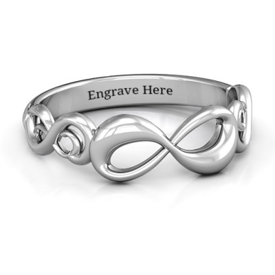 Silver Groovy Infinity Ring - Custom Jewellery By All Uniqueness