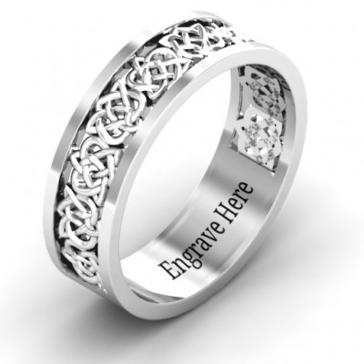 Silver Half Eternity Celtic Ring - Custom Jewellery By All Uniqueness