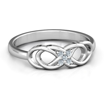 Silver Infinity Knot Ring with Accents - Custom Jewellery By All Uniqueness