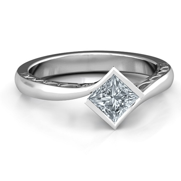 Silver Krista Princess Cut Ring - Custom Jewellery By All Uniqueness