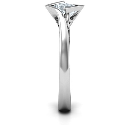 Silver Krista Princess Cut Ring - Custom Jewellery By All Uniqueness