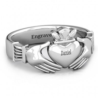 Silver Men s Classic Celtic Claddagh Ring - Custom Jewellery By All Uniqueness
