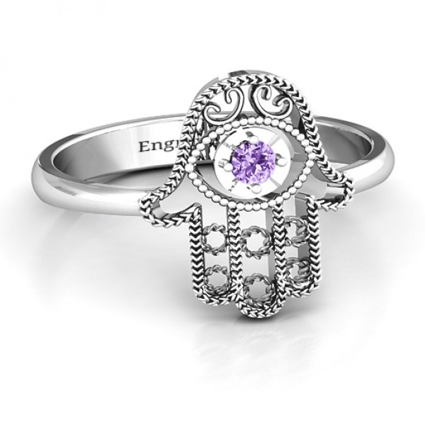 Silver Protection Hamsa Ring - Custom Jewellery By All Uniqueness