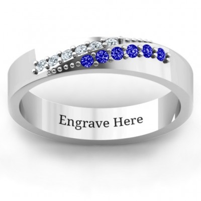 Silver Ridge Accent Diagonal Peak Women s Ring - Custom Jewellery By All Uniqueness