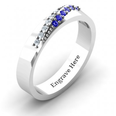 Silver Ridge Accent Diagonal Peak Women s Ring - Custom Jewellery By All Uniqueness