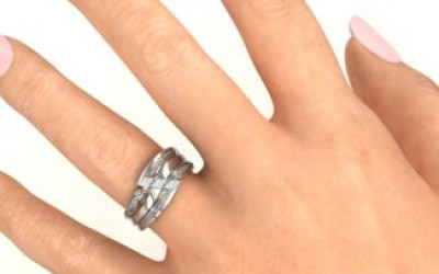Your Story in Silver: Shimmering Triple-Marquise Ring Love