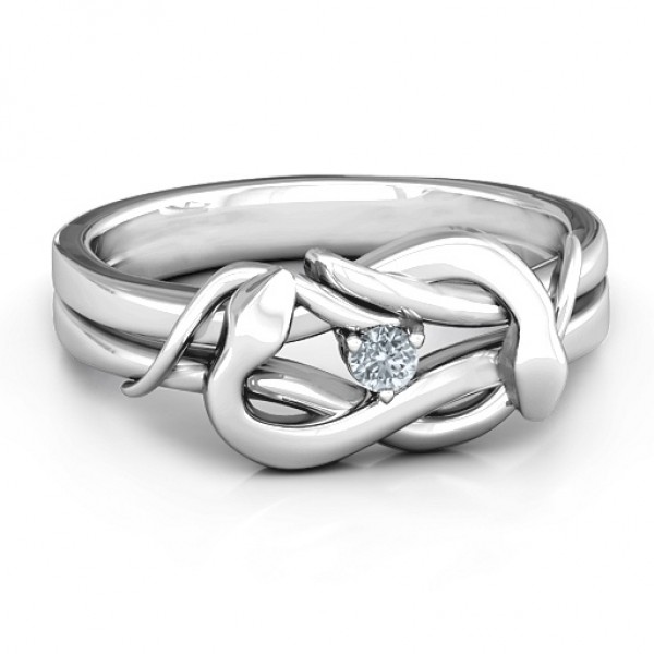 Silver Snake Lover s Knot Ring - Custom Jewellery By All Uniqueness