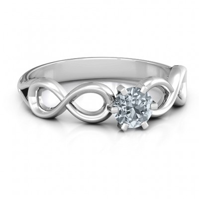 Silver Solitaire Infinity Ring - Custom Jewellery By All Uniqueness