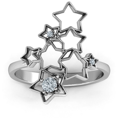 Silver Sparkling Constellation Ring - Custom Jewellery By All Uniqueness