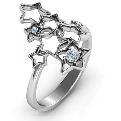 Silver Sparkling Constellation Ring - Custom Jewellery By All Uniqueness