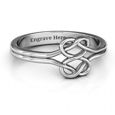 Silver Tangled Hearts Infinity Ring - Custom Jewellery By All Uniqueness