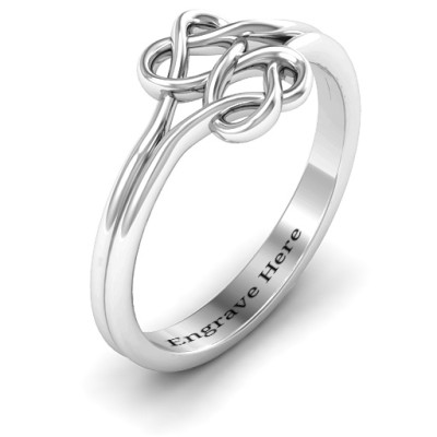 Silver Tangled Hearts Infinity Ring - Custom Jewellery By All Uniqueness