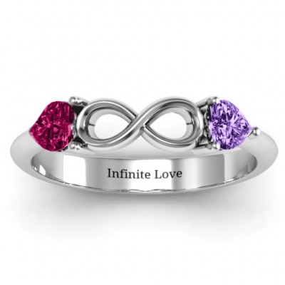 Silver Two Hearts to Infinity Ring - Custom Jewellery By All Uniqueness