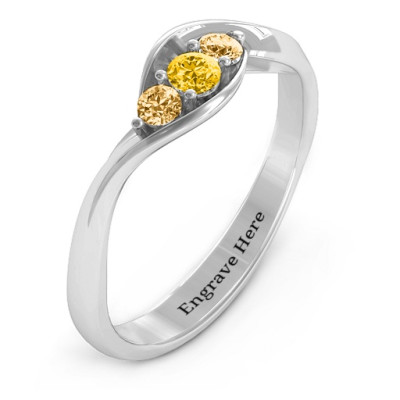 Triple Stone Swirl Ring - Custom Jewellery By All Uniqueness