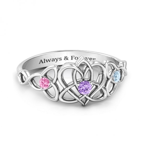 Triple Trinity Celtic Heart Ring - Custom Jewellery By All Uniqueness