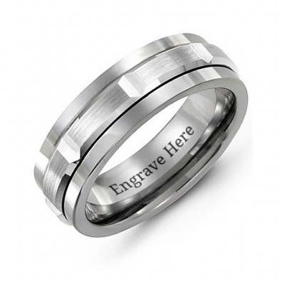 Tungsten Men s Polished Centre Tungsten Band Ring - Custom Jewellery By All Uniqueness