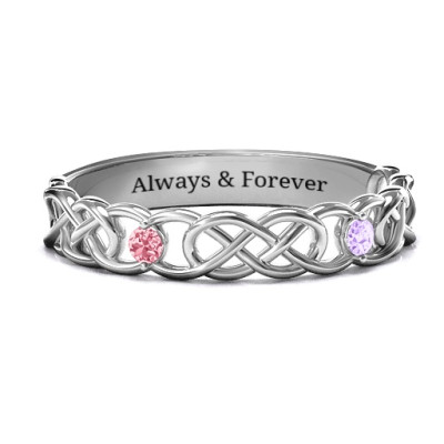 Two-Stone Interwoven Infinity Ring - Custom Jewellery By All Uniqueness