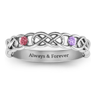Two-Stone Interwoven Infinity Ring - Custom Jewellery By All Uniqueness
