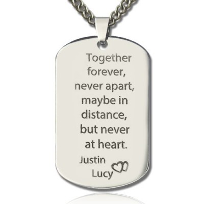 Man s Dog Tag Love Theme Name Necklace - Custom Jewellery By All Uniqueness