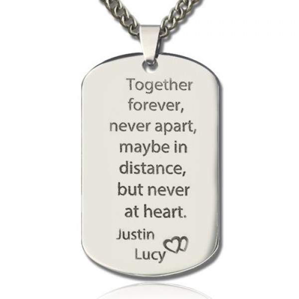 Man s Dog Tag Love Theme Name Necklace - Custom Jewellery By All Uniqueness